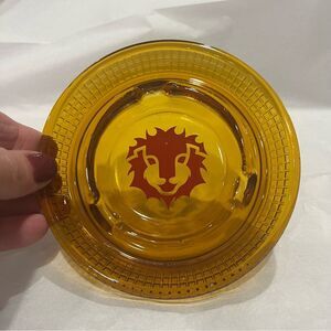 Vintage Red Lion Amber Ashtray
